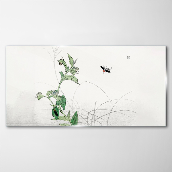 Tablou sticla Delicatesa naturii cu un fluture