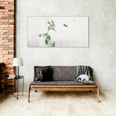 Tablou sticla Delicatesa naturii cu un fluture