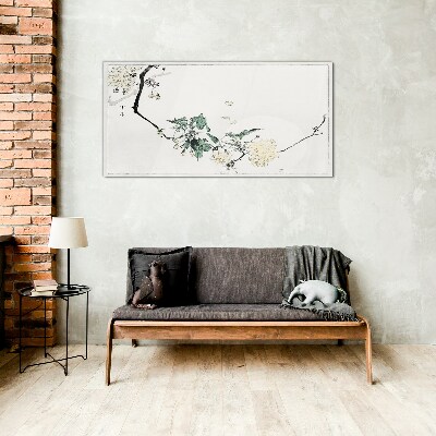 Tablou sticla Un peisaj floral in nuante delicate