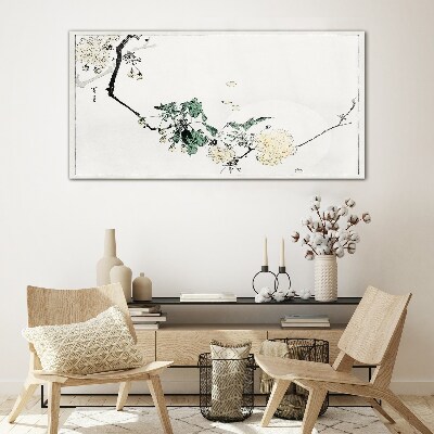 Tablou sticla Un peisaj floral in nuante delicate