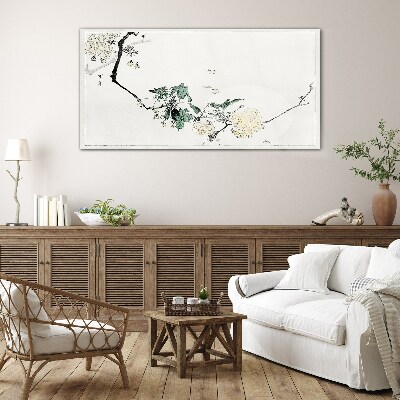 Tablou sticla Un peisaj floral in nuante delicate