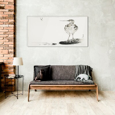 Tablou sticla Pasăre pe un fundal minimalist