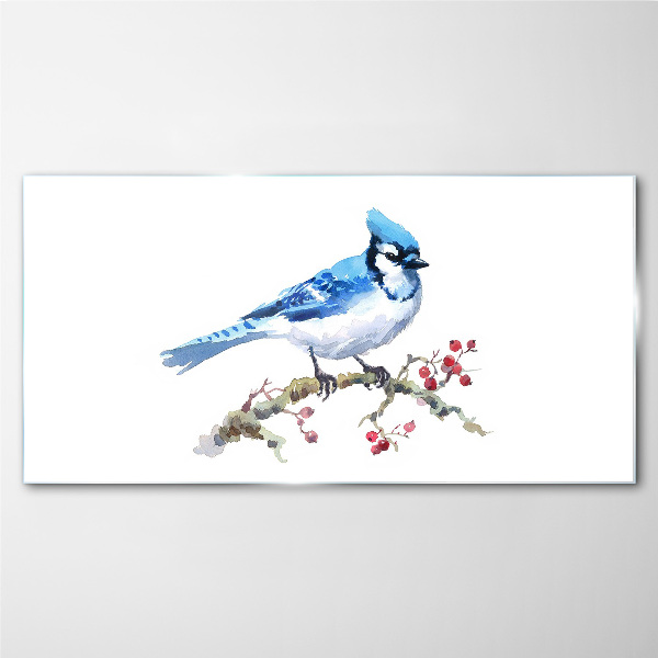 Tablou sticla Bluebird pe o ramură