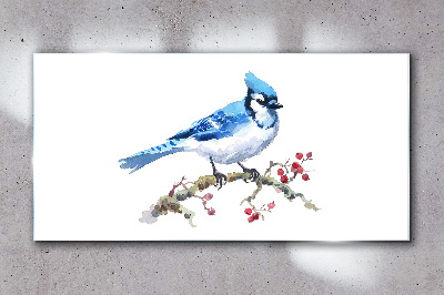 Tablou sticla Bluebird pe o ramură