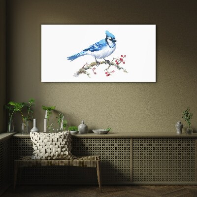 Tablou sticla Bluebird pe o ramură
