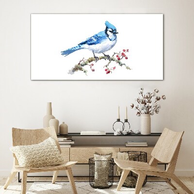 Tablou sticla Bluebird pe o ramură