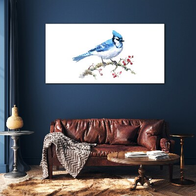 Tablou sticla Bluebird pe o ramură