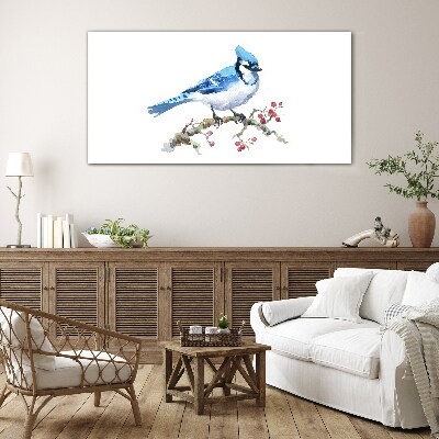 Tablou sticla Bluebird pe o ramură