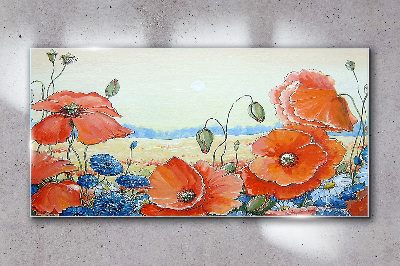 Tablou sticla Peisaj floral in culori pastelate