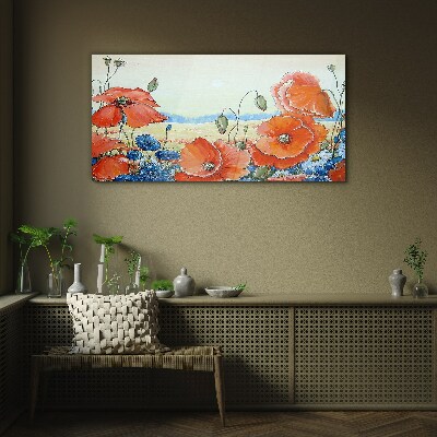 Tablou sticla Peisaj floral in culori pastelate