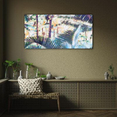 Tablou sticla Peisaj tropical în culori pastelate