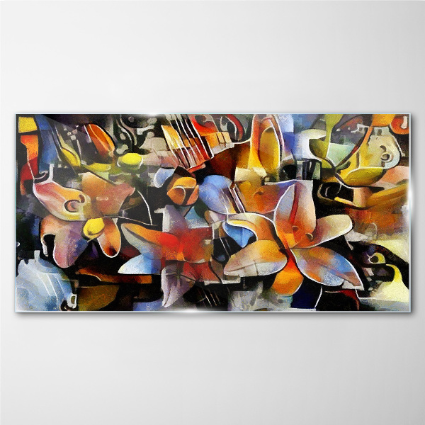 Tablou sticla Abstracție florală în culori intense