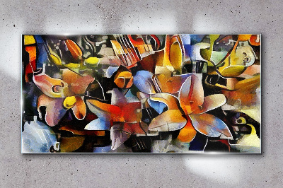 Tablou sticla Abstracție florală în culori intense