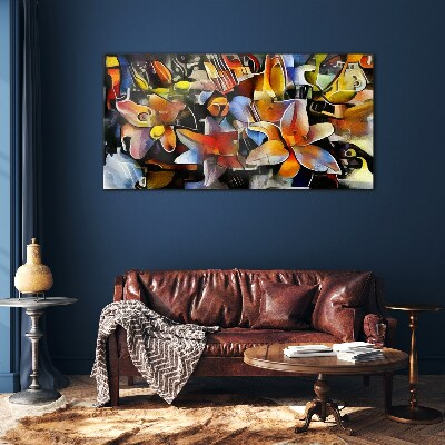 Tablou sticla Abstracție florală în culori intense