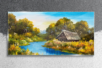 Tablou sticla Peisaj rural liniștit vara