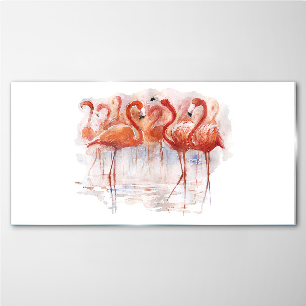 Tablou sticla Flamingo pe fundal de apă