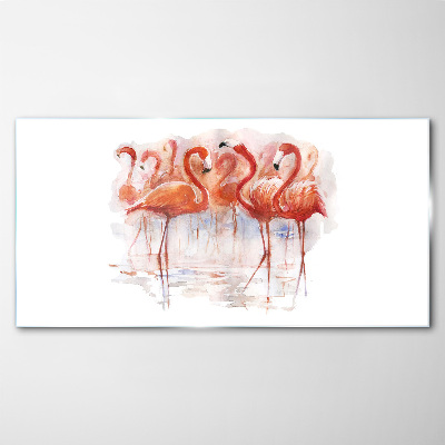 Tablou sticla Flamingo pe fundal de apă