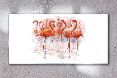 Tablou sticla Flamingo pe fundal de apă