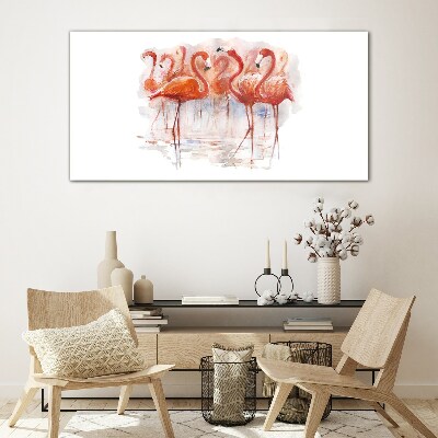 Tablou sticla Flamingo pe fundal de apă