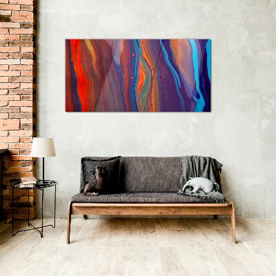 Tablou sticla Valuri colorate de dans abstract
