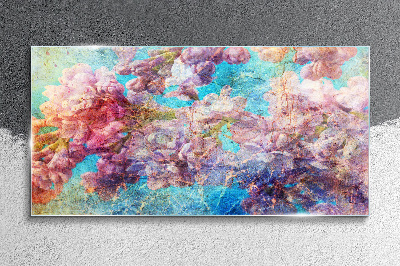 Tablou sticla Peisaj floral in nuante pastelate