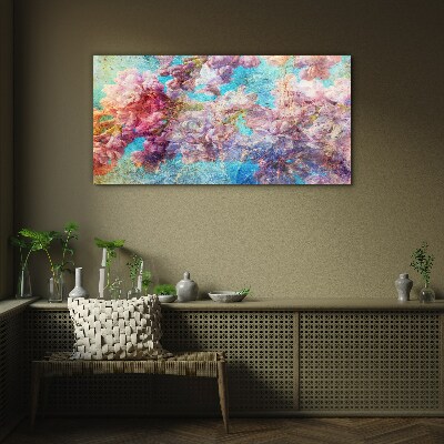 Tablou sticla Peisaj floral in nuante pastelate