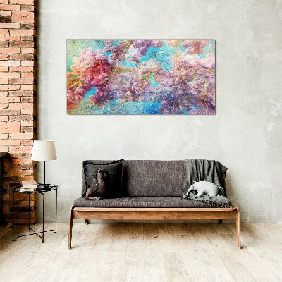 Tablou sticla Peisaj floral in nuante pastelate