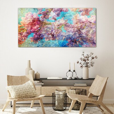 Tablou sticla Peisaj floral in nuante pastelate