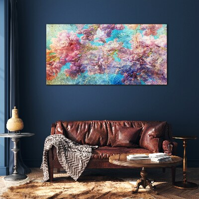 Tablou sticla Peisaj floral in nuante pastelate