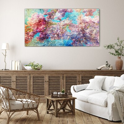 Tablou sticla Peisaj floral in nuante pastelate