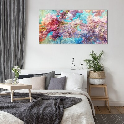 Tablou sticla Peisaj floral in nuante pastelate
