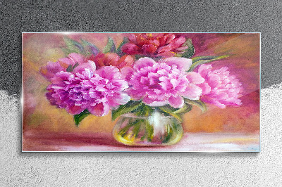 Tablou sticla Flori de primăvară într-o vază