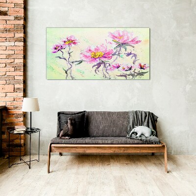 Tablou sticla Vise florale în nuanțe delicate