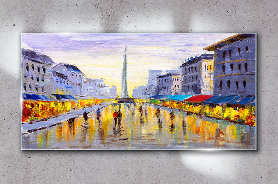 Tablou sticla Golden Avenue în lumina apusului