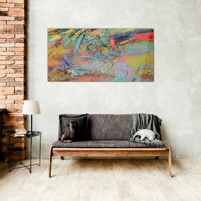 Tablou sticla Peisaj abstract colorat