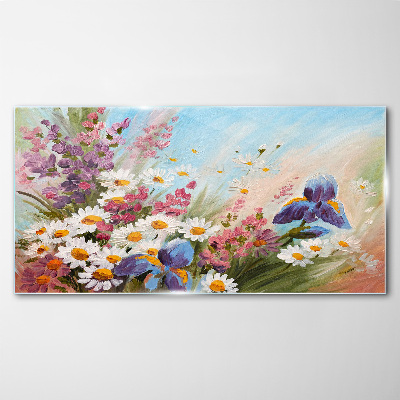 Tablou sticla Planta de flori de pictură