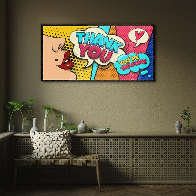 Tablou sticla Pop Art: Exprimarea recunoștinței