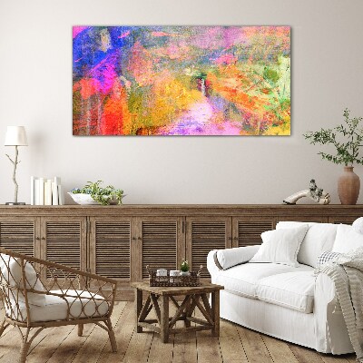 Tablou sticla Peisaj abstract colorat