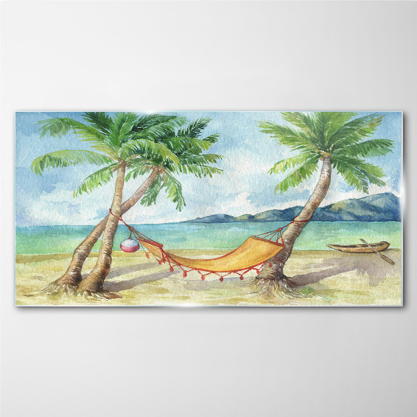 Tablou sticla Relaxare pe plaja tropicala