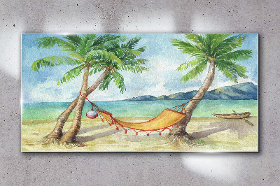 Tablou sticla Relaxare pe plaja tropicala