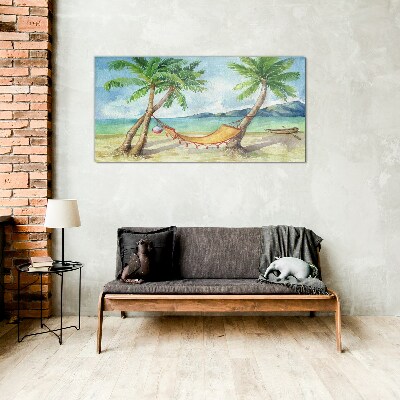 Tablou sticla Relaxare pe plaja tropicala
