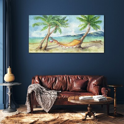 Tablou sticla Relaxare pe plaja tropicala