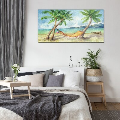 Tablou sticla Relaxare pe plaja tropicala