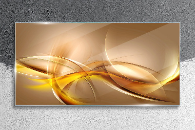 Tablou sticla Valuri aurii ale abstracției