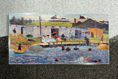 Tablou sticla O zi de vară la lac