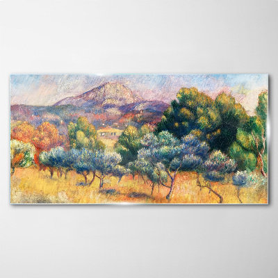 Tablou sticla Peisaj montan colorat