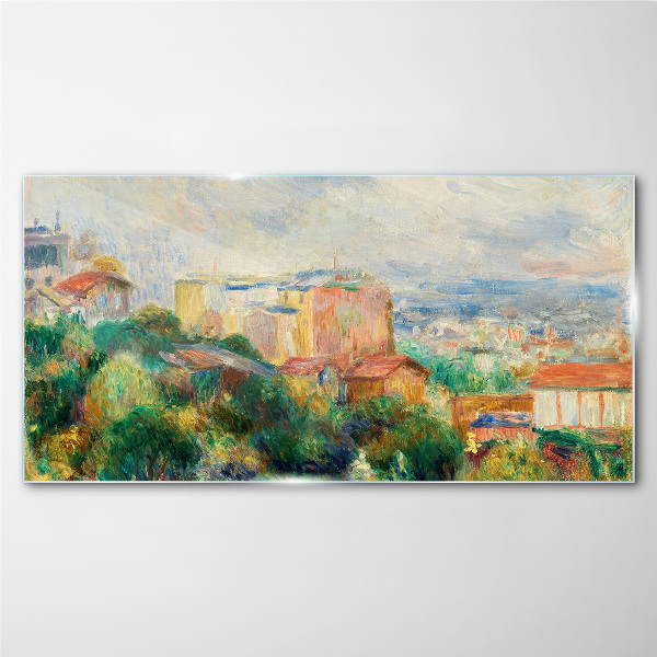 Tablou sticla Peisaj urban în tonuri pastelate