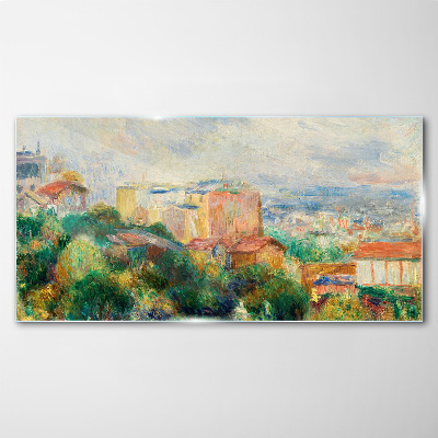 Tablou sticla Peisaj urban în tonuri pastelate