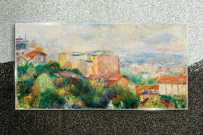 Tablou sticla Peisaj urban în tonuri pastelate