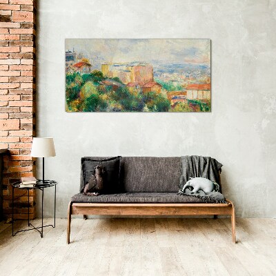 Tablou sticla Peisaj urban în tonuri pastelate